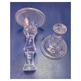 Clear Glass Pedestal Candle Holders