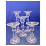 Clear Glass Pedestal Candle Holders