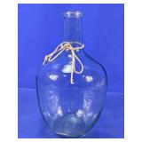 Large Glass Demijohn Bottle with Suede Accent