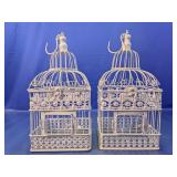 (2) Decorative White Metal Birdcages