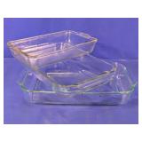 Set of 3 Vintage Pyrex Glass Baking Dishes