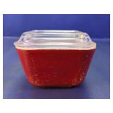 Vintage Pyrex Red Refrigerator Dish with Lid