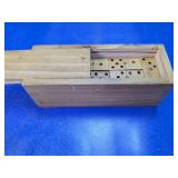 Vintage Wooden Dominoes Set with Case