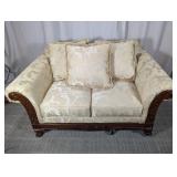 Ornate Damask Upholstered Loveseat