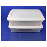 (2) Sterilite Plastic Storage Totes