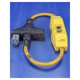 Yellow Electrical Adapter Cord with GFCI