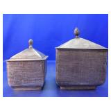 (2) Decorative Metal Lidded Storage Boxes
