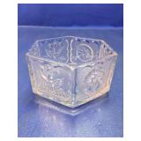 Vintage Tiara Eagle Hexagonal Glass Bowl