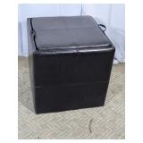 Espresso Faux Leather Storage Ottoman