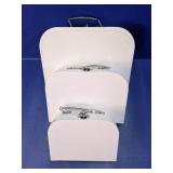 (3) White Vintage Style Storage Cases