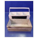 Wooden Carry Caddy w/ Handle & Compartments