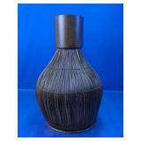 Woven Reed Decorative Vessel with Rim