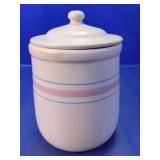 Pink & Blue Striped Ceramic Kitchen Canister
