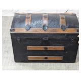 Antique Embossed Floral Dome Top Trunk