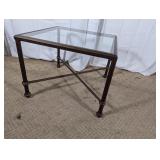 Contemporary Metal Glass Side Table Bronze