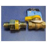 Brass Gas Valve and Threaded Fitting