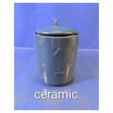 (1) Blue Ceramic Canister with Lid