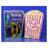 Vintage Coca-Cola & Popcorn Movie Signs