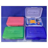 SpaceMaker Plastic Pencil Box Lot with Supplies