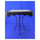 Metal Pedestal Stand with Textured Square Top