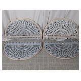 (4) Hobby Lobby Half-Circle Floral Wall Decor