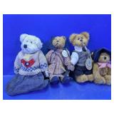 (4)Boyds Bears & Friends Plush Collection Lot
