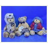 (3)Boyds Bears Plush with Outfits & Tags Trio