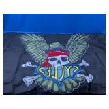 Biker Skull & Eagle Graphic Flag