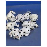 Ceramic Dalmatian Puppy Figurines Set