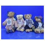 (4)Boyds Bears & Friends Plush Figurines Lot