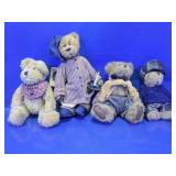 (4)Boyds Bears Plush Collectible Figurine Lot