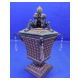 Monkey Themed Ceramic Urn with Crystals