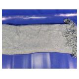 (1) Gray Fringed Throw Blanket