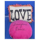 (2) Decorative Throw Pillows - LOVE & More