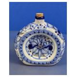 (1) Ceramic Blue Floral Bottle