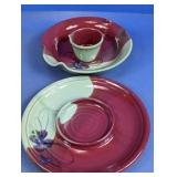 (2) Ceramic Chip & Dip Serving Set