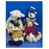 (4) Boyds Bears Plush Animal Lot