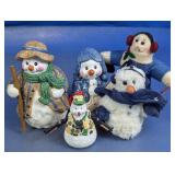 (5) Assorted Snowman Figurine Lot