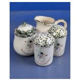 Snowman Stoneware Creamer Sugar Set