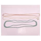 (3) Pearl Bead Necklaces