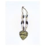 (1) Multi-Strand Heart Pendant Necklace