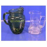 (2) Assorted Glass Beverage Pitchers