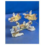 (3) Resin Angel Christmas Figurines