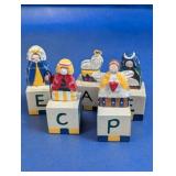(5) Wooden Nativity Block Set