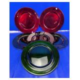 (6) Assorted Red & Green Charger Plates