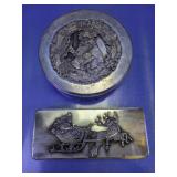 Embossed Metal Holiday Storage Tins