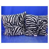 (2)Zebra Print Plush Throw Pillow Duo