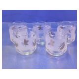 Leaf Pattern Frosted Glass Tumbler Set