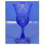 (1) Cobalt Blue Cameo Goblet