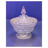 Lidded Cut Style Glass Candy Dish